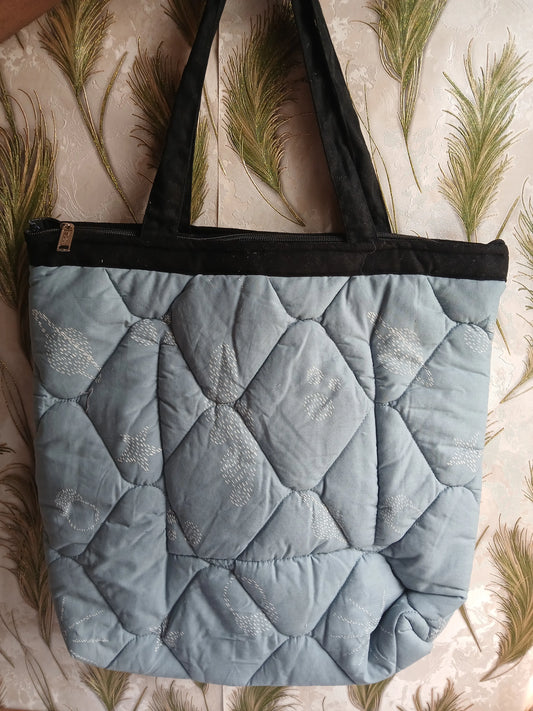 Quiled Cotton Tote Bag