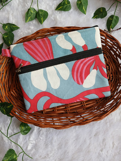Travel friendly 2 zip pouch
