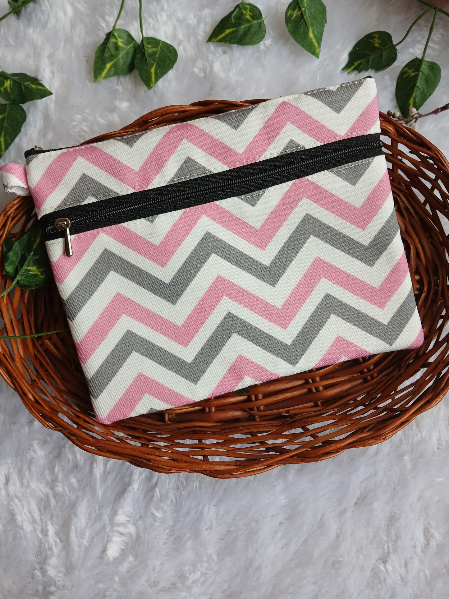 Travel friendly 2 zip pouch