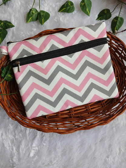 Travel friendly 2 zip pouch
