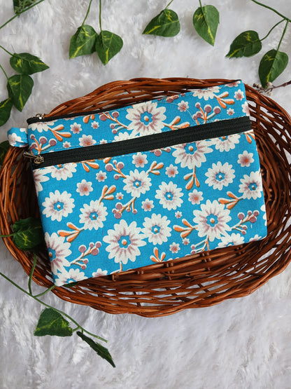 Travel friendly 2 zip pouch