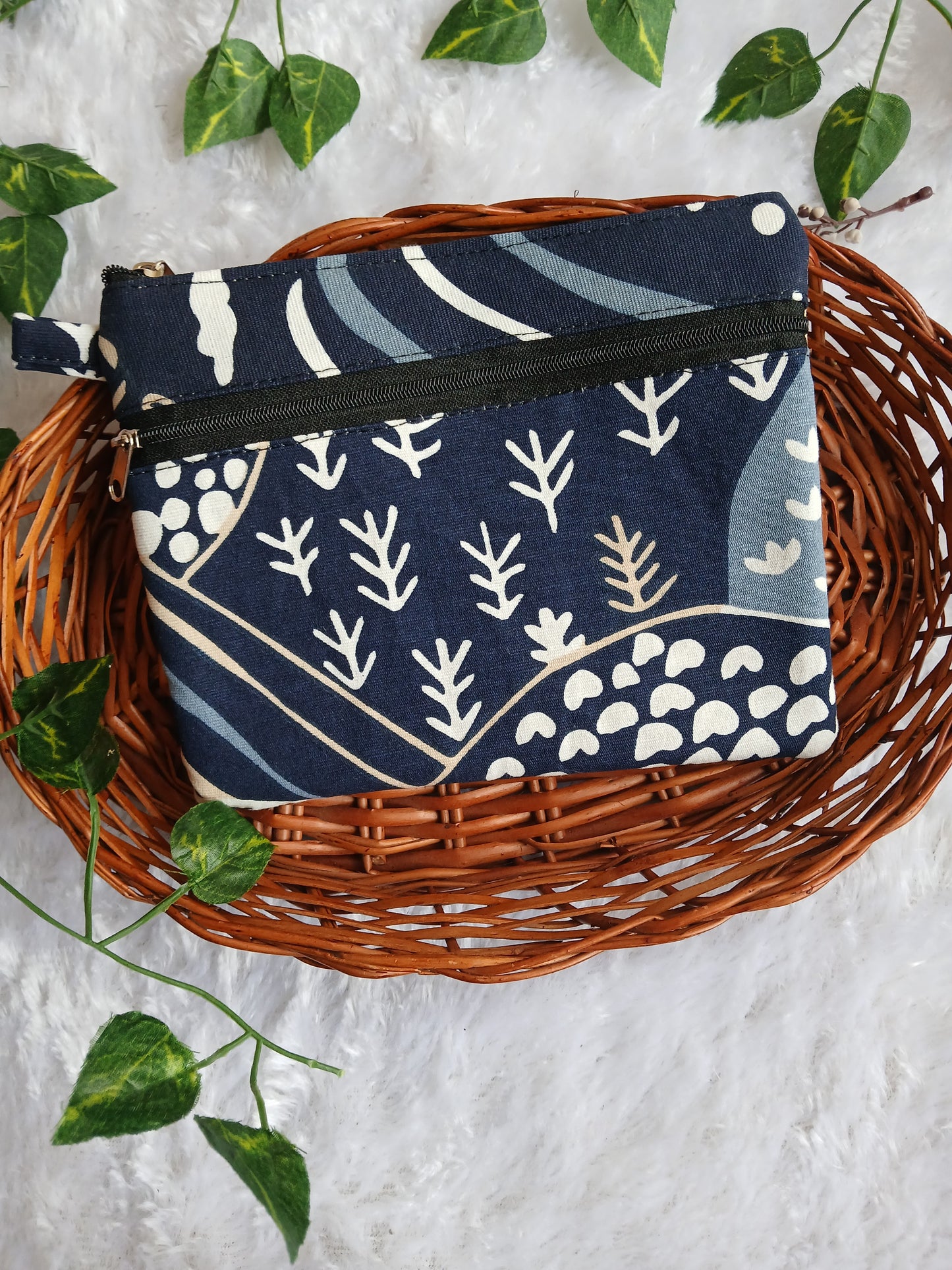 Travel friendly 2 zip pouch
