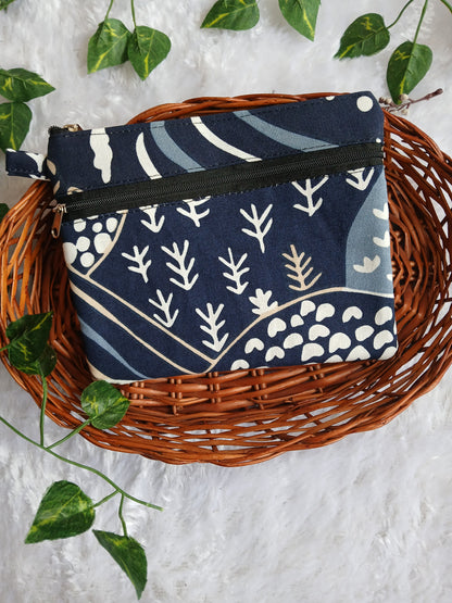 Travel friendly 2 zip pouch