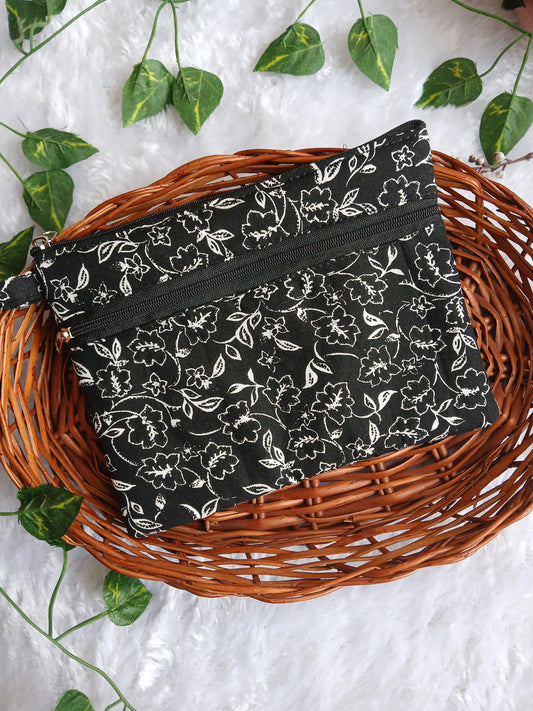 Travel friendly 2 zip pouch