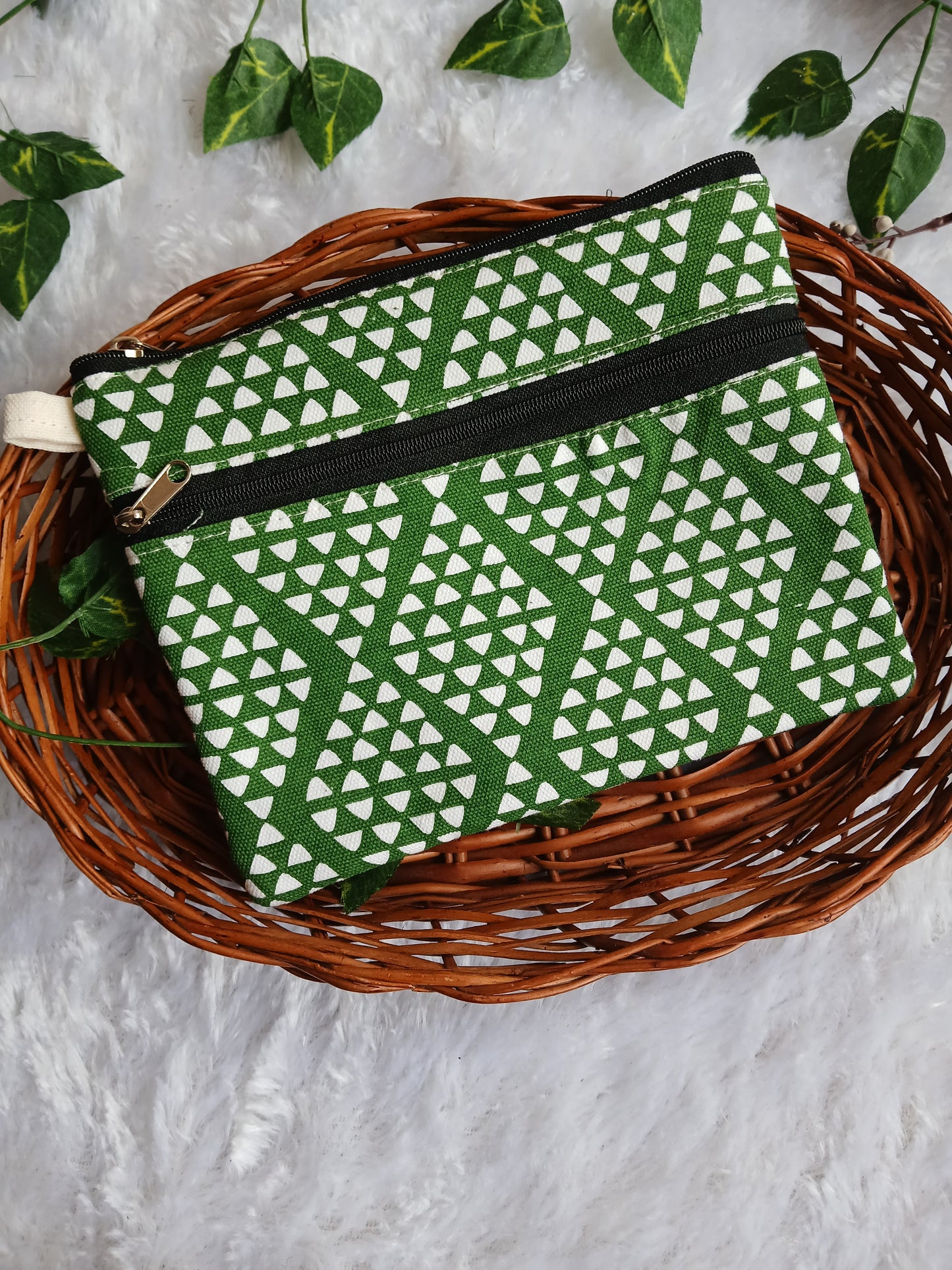Travel friendly 2 zip pouch