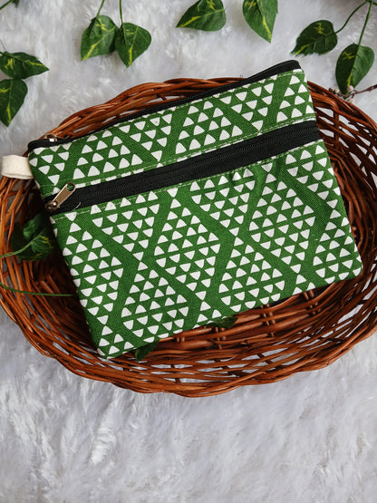 Travel friendly 2 zip pouch